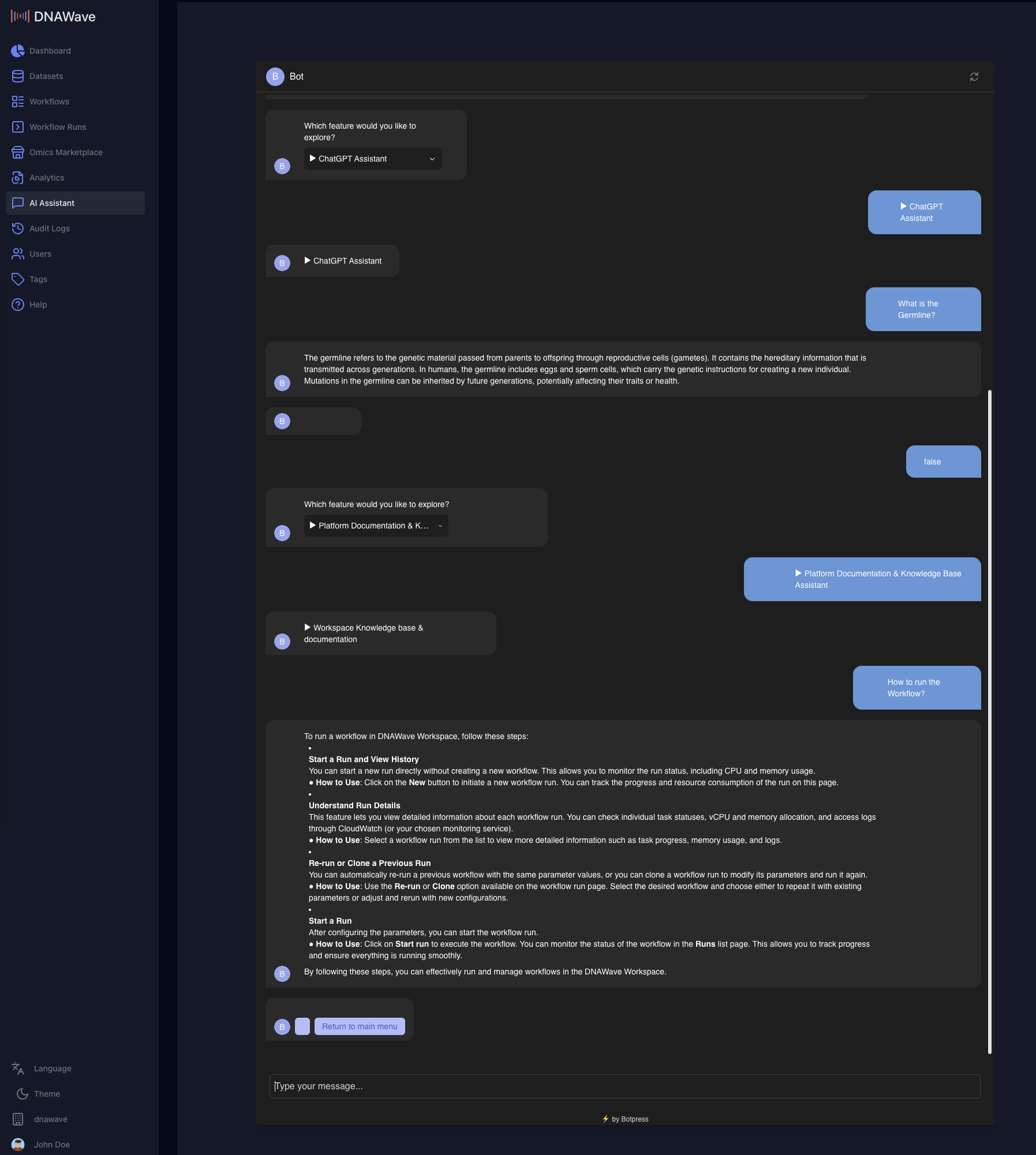 DNAWave AI Chatbot